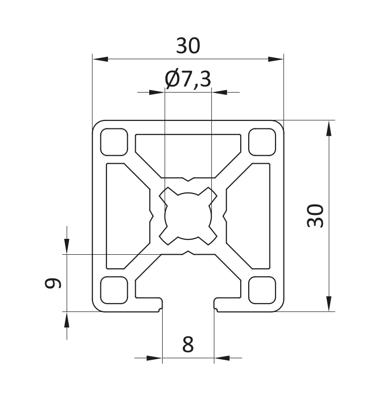 Profil aluminiowy 30x30 1N [8]